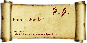 Harcz Jenő névjegykártya